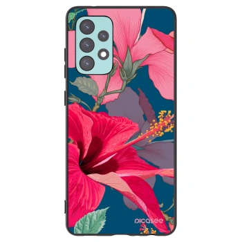 Picasee silikónový čierny obal pre Samsung Galaxy A72 A725F - Hibiscus
