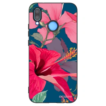 Picasee silikónový čierny obal pre Huawei P20 Lite - Hibiscus