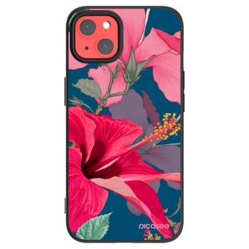 Picasee silikónový čierny obal pre Apple iPhone 13 - Hibiscus