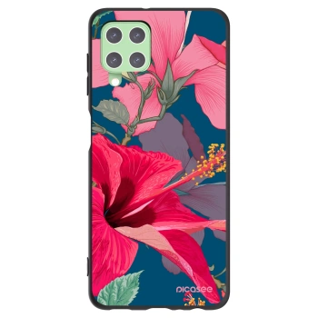 Picasee silikónový čierny obal pre Samsung Galaxy A22 A225F 4G - Hibiscus