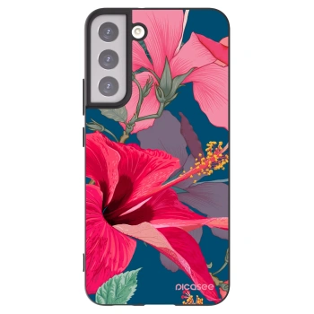 Picasee silikónový čierny obal pre Samsung Galaxy S22+ 5G - Hibiscus