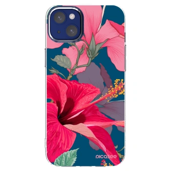 Picasee silikónový prehľadný obal pre Apple iPhone 14 Plus - Hibiscus