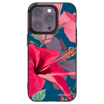 Picasee silikónový čierny obal pre Apple iPhone 14 Pro - Hibiscus