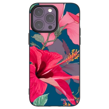 Picasee silikónový čierny obal pre Apple iPhone 14 Pro Max - Hibiscus