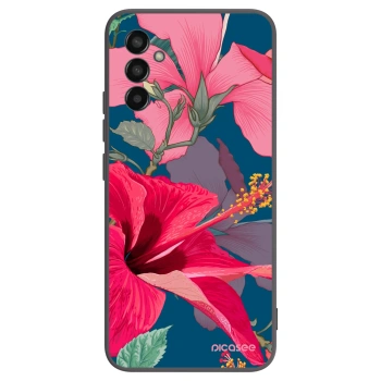 Picasee silikónový čierny obal pre Samsung Galaxy M13 M135F - Hibiscus