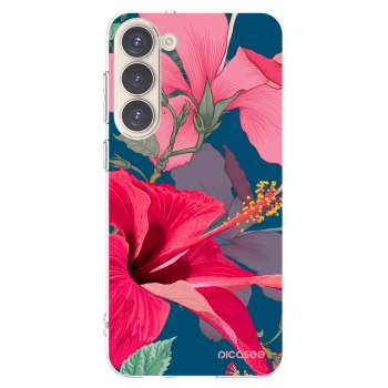 Picasee silikónový prehľadný obal pre Samsung Galaxy S23+ 5G - Hibiscus