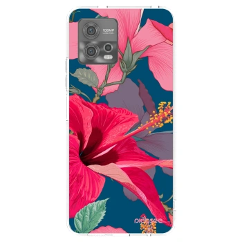 Picasee silikónový prehľadný obal pre Motorola Moto G72 - Hibiscus