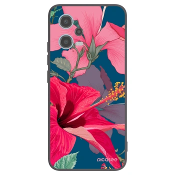 Picasee silikónový čierny obal pre Xiaomi Redmi Note 12 5G - Hibiscus