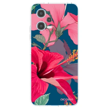 Picasee silikónový prehľadný obal pre Xiaomi Redmi Note 12 5G - Hibiscus
