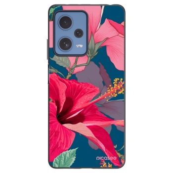 Picasee silikónový čierny obal pre Xiaomi Redmi Note 12 Pro 5G - Hibiscus
