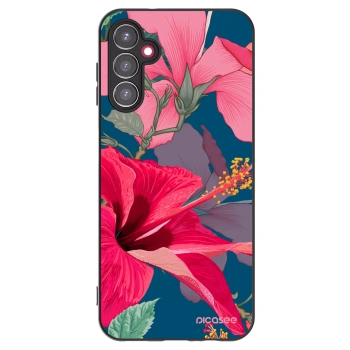 Picasee silikónový čierny obal pre Samsung Galaxy A14 4G A145R - Hibiscus