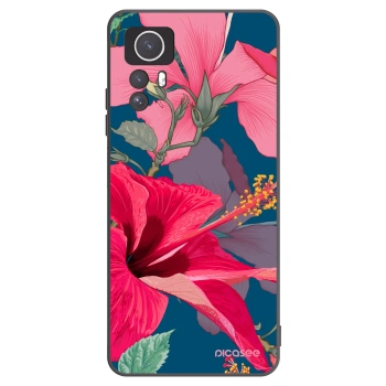 Picasee silikónový čierny obal pre Xiaomi Redmi Note 12S - Hibiscus