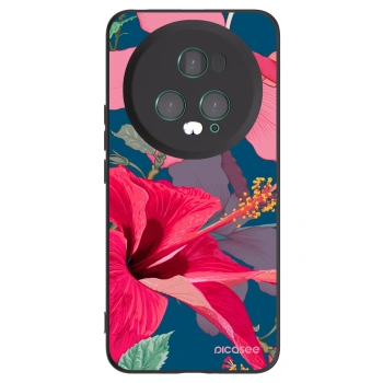 Picasee silikónový čierny obal pre Honor Magic5 Pro - Hibiscus