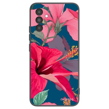 Picasee silikónový čierny obal pre Samsung Galaxy A04s A047F - Hibiscus