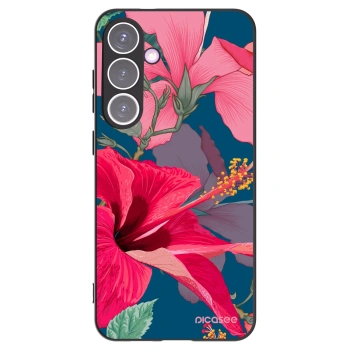 Picasee silikónový čierny obal pre Samsung Galaxy S24+ S926B 5G - Hibiscus