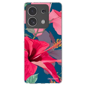 Picasee silikónový prehľadný obal pre Xiaomi Redmi Note 13 4G - Hibiscus
