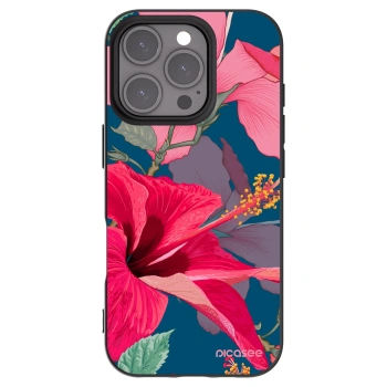 Picasee silikónový čierny obal pre Apple iPhone 16 Pro - Hibiscus