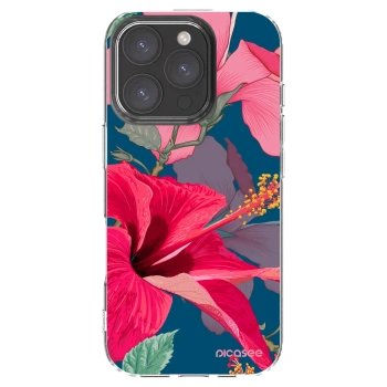 Picasee silikónový prehľadný obal pre Apple iPhone 16 Pro - Hibiscus