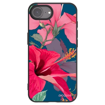 Picasee silikónový čierny obal pre Apple iPhone 16e - Hibiscus