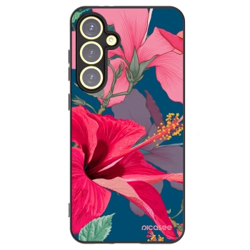 Picasee silikónový čierny obal pre Samsung Galaxy S24 FE S721B - Hibiscus