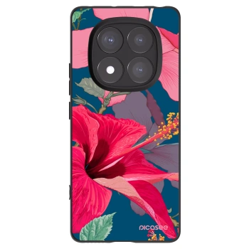 Picasee silikónový čierny obal pre Xiaomi Redmi Note 14 Pro+ 5G - Hibiscus