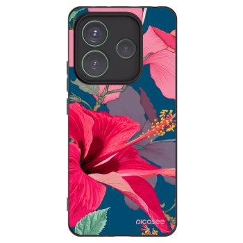 Picasee silikónový čierny obal pre Xiaomi Redmi Note 14 5G - Hibiscus