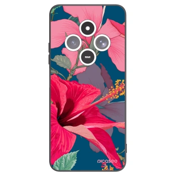 Picasee silikónový čierny obal pre Xiaomi Redmi 14C - Hibiscus