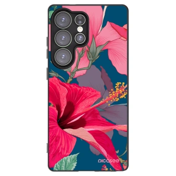 Picasee silikónový čierny obal pre Samsung Galaxy S25 Ultra 5G - Hibiscus