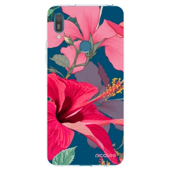 Picasee silikónový prehľadný obal pre Huawei Y7 2019 - Hibiscus