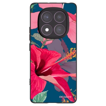 Picasee silikónový čierny obal pre Xiaomi Redmi Note 14 Pro 4G - Hibiscus
