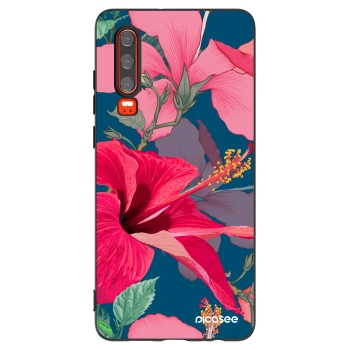 Picasee silikónový čierny obal pre Huawei P30 - Hibiscus