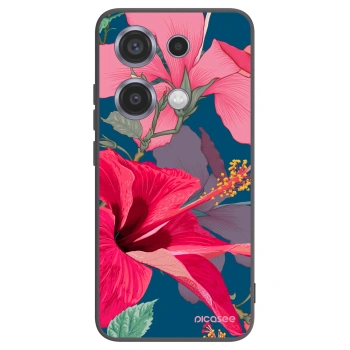 Picasee silikónový čierny obal pre Xiaomi Redmi Note 14S - Hibiscus