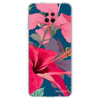 Picasee silikónový prehľadný obal pre Xiaomi Redmi Note 9 Pro - Hibiscus