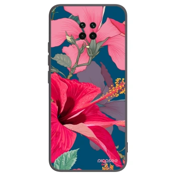 Picasee silikónový čierny obal pre Xiaomi Redmi Note 9 Pro - Hibiscus