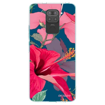Picasee silikónový čierny obal pre Xiaomi Redmi Note 9 - Hibiscus