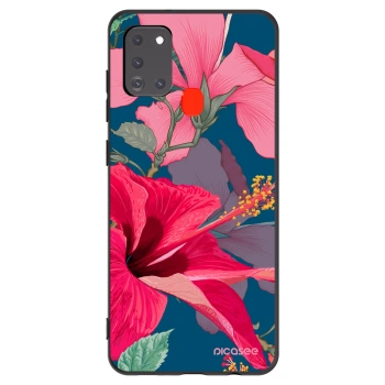 Picasee silikónový čierny obal pre Samsung Galaxy A21s - Hibiscus