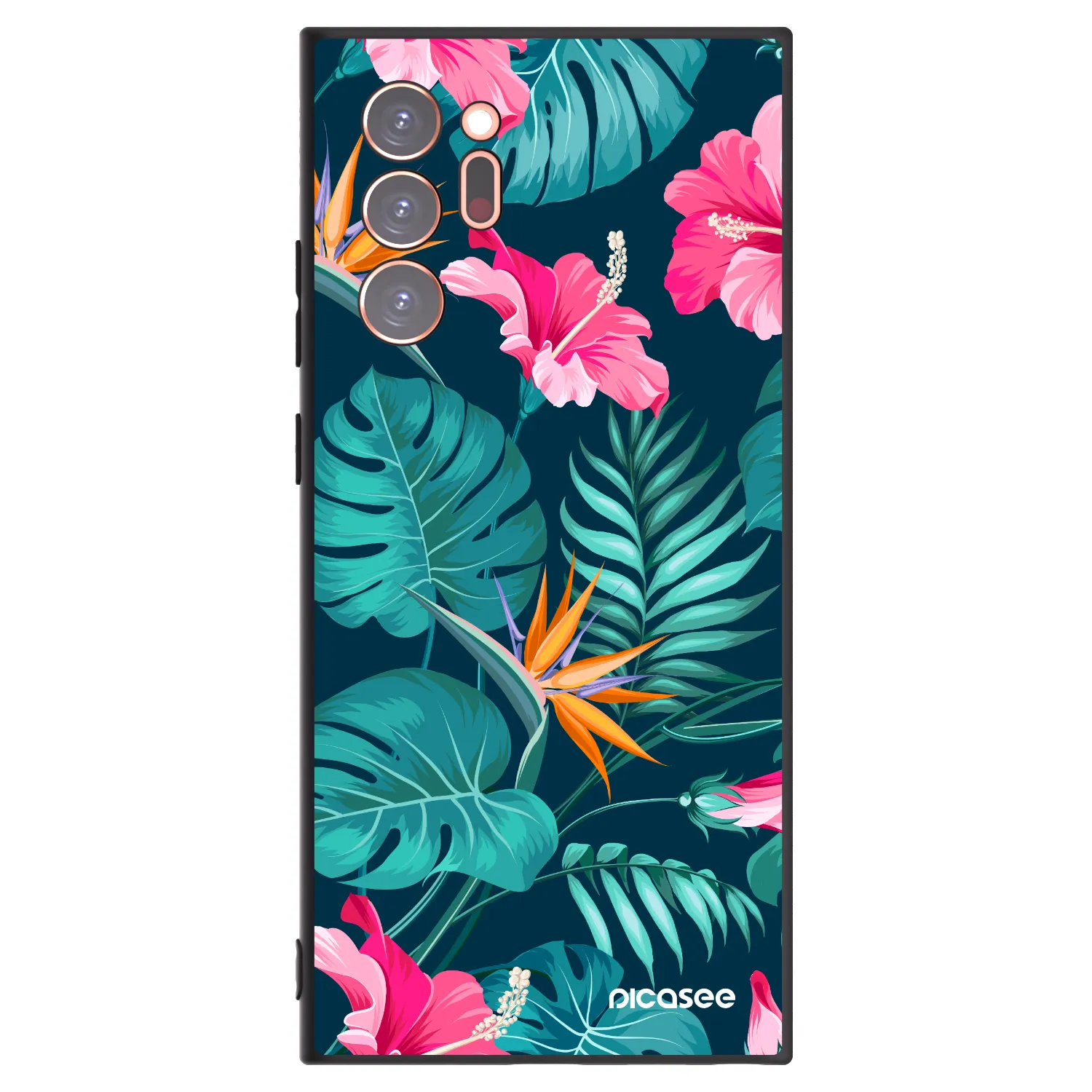 Picasee silikónový čierny obal pre Samsung Galaxy Note 20 Ultra - Pink Monstera