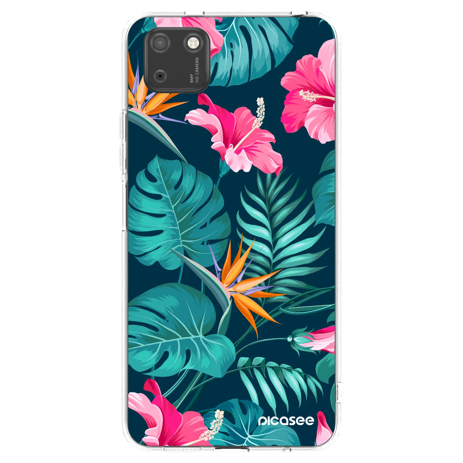 Picasee silikónový prehľadný obal pre Huawei Y5P - Pink Monstera