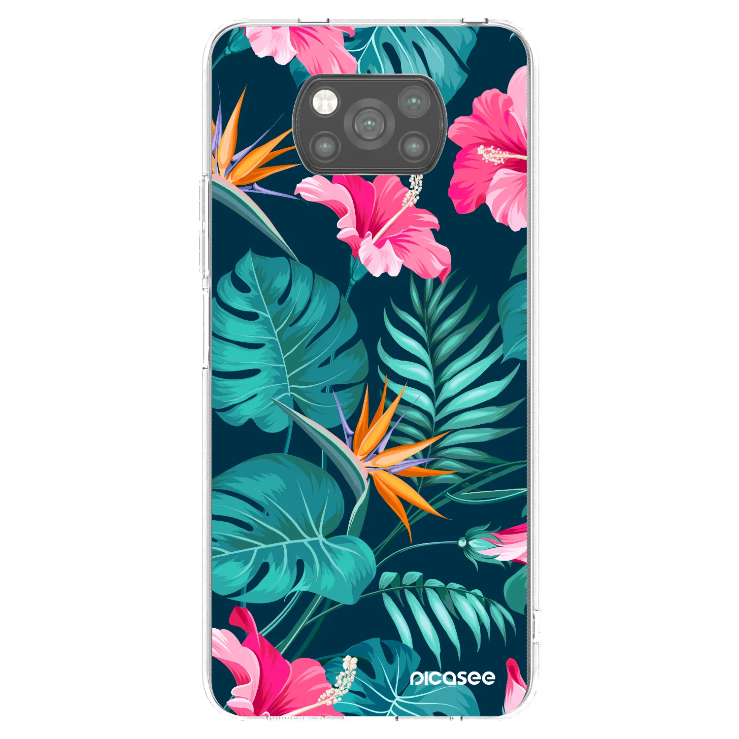 Picasee silikónový čierny obal pre Xiaomi Poco X3 - Pink Monstera