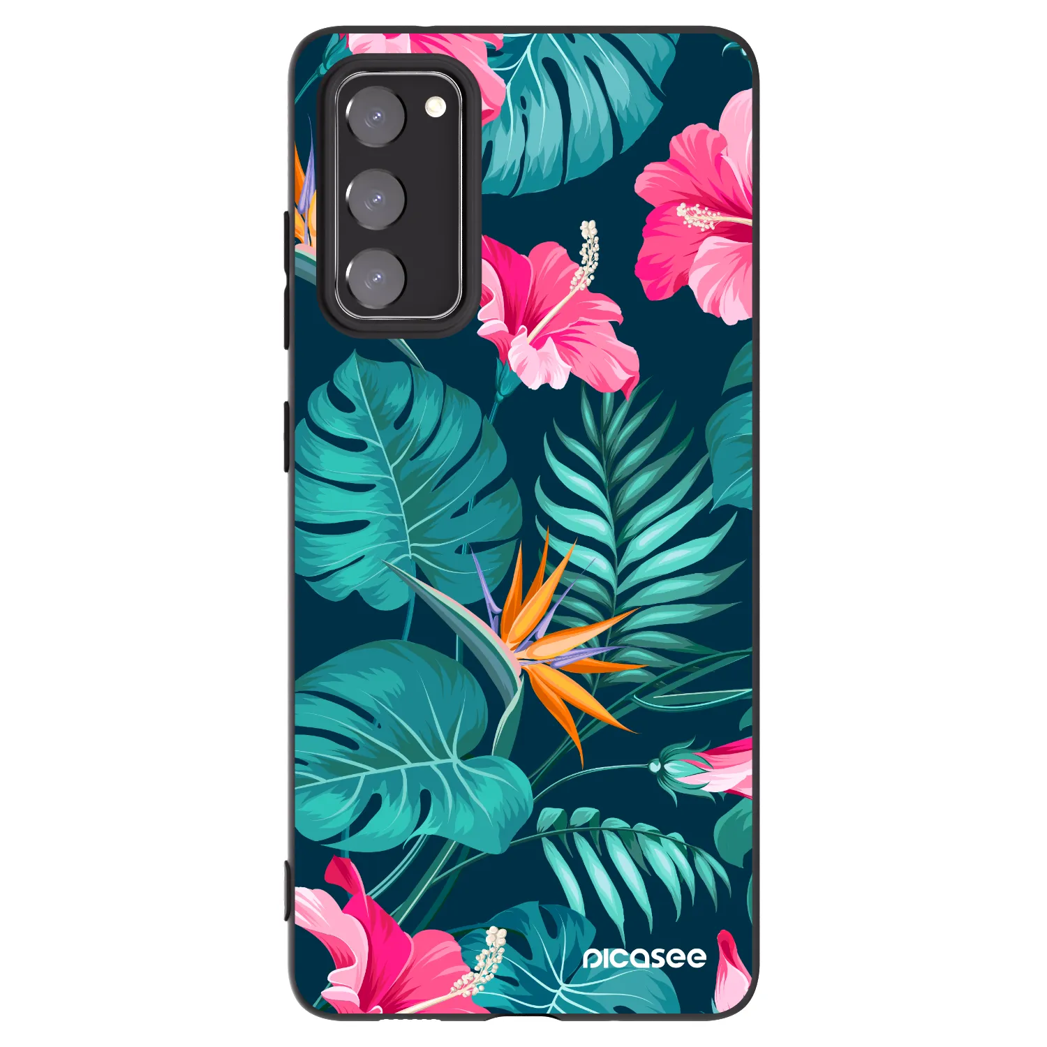 Picasee silikónový čierny obal pre Samsung Galaxy S20 FE - Pink Monstera