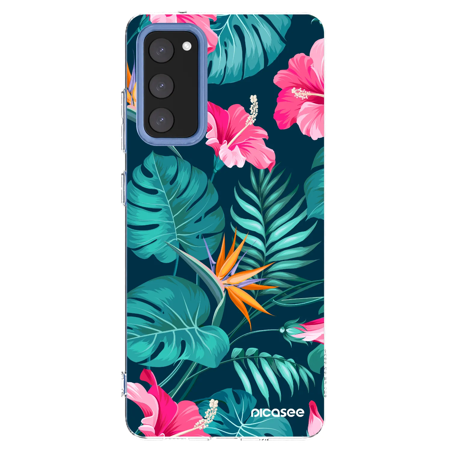 Picasee silikónový prehľadný obal pre Samsung Galaxy S20 FE - Pink Monstera