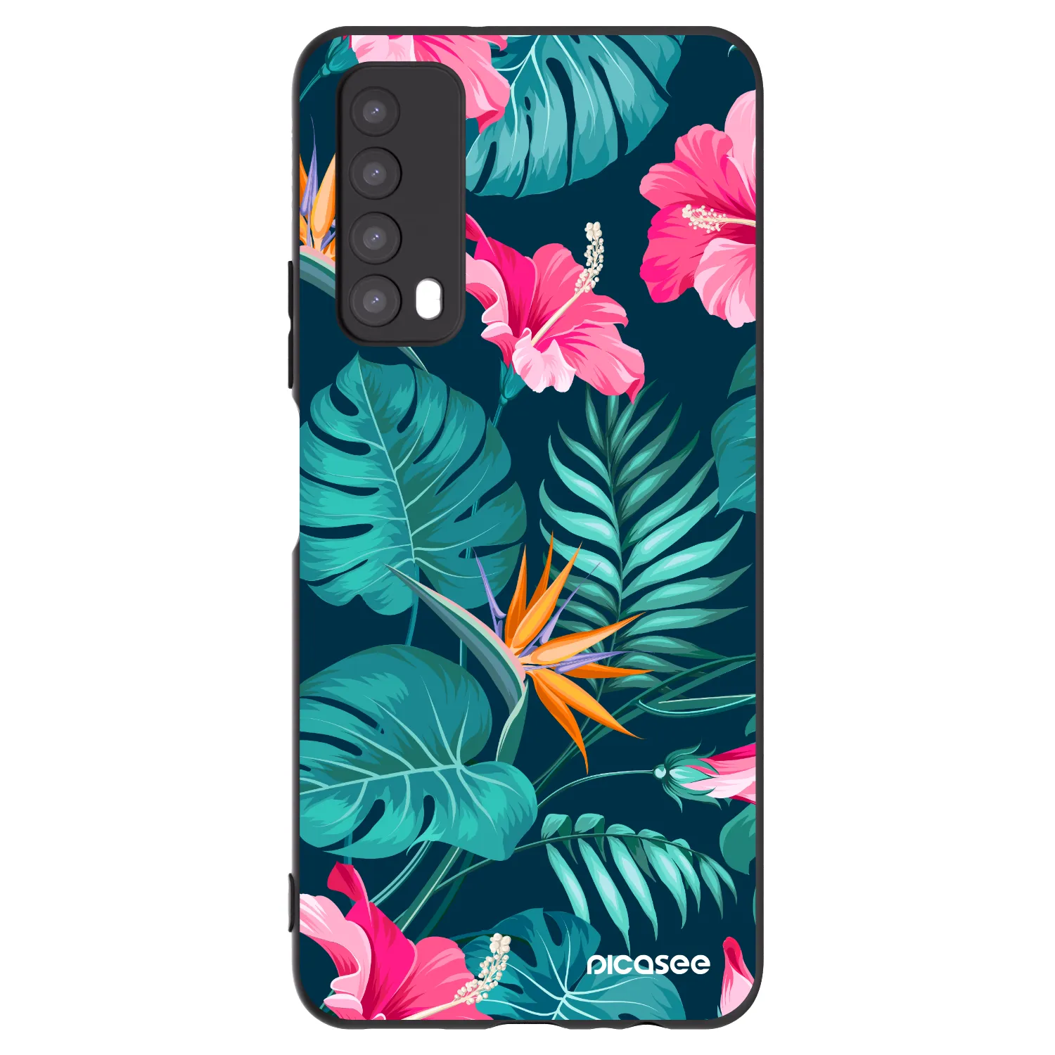 Picasee silikónový čierny obal pre Huawei P Smart 2021 - Pink Monstera