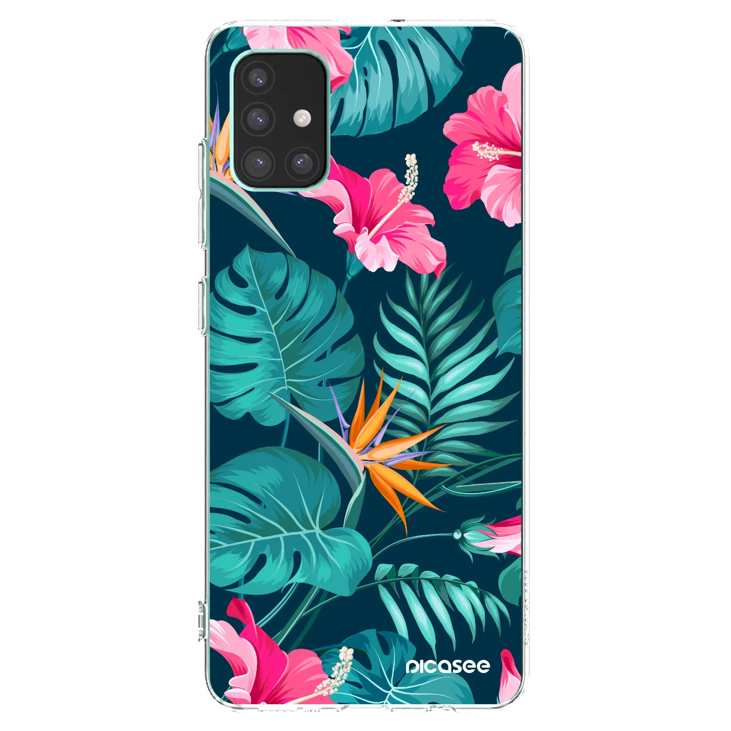Picasee silikónový prehľadný obal pre Samsung Galaxy M51 M515F - Pink Monstera