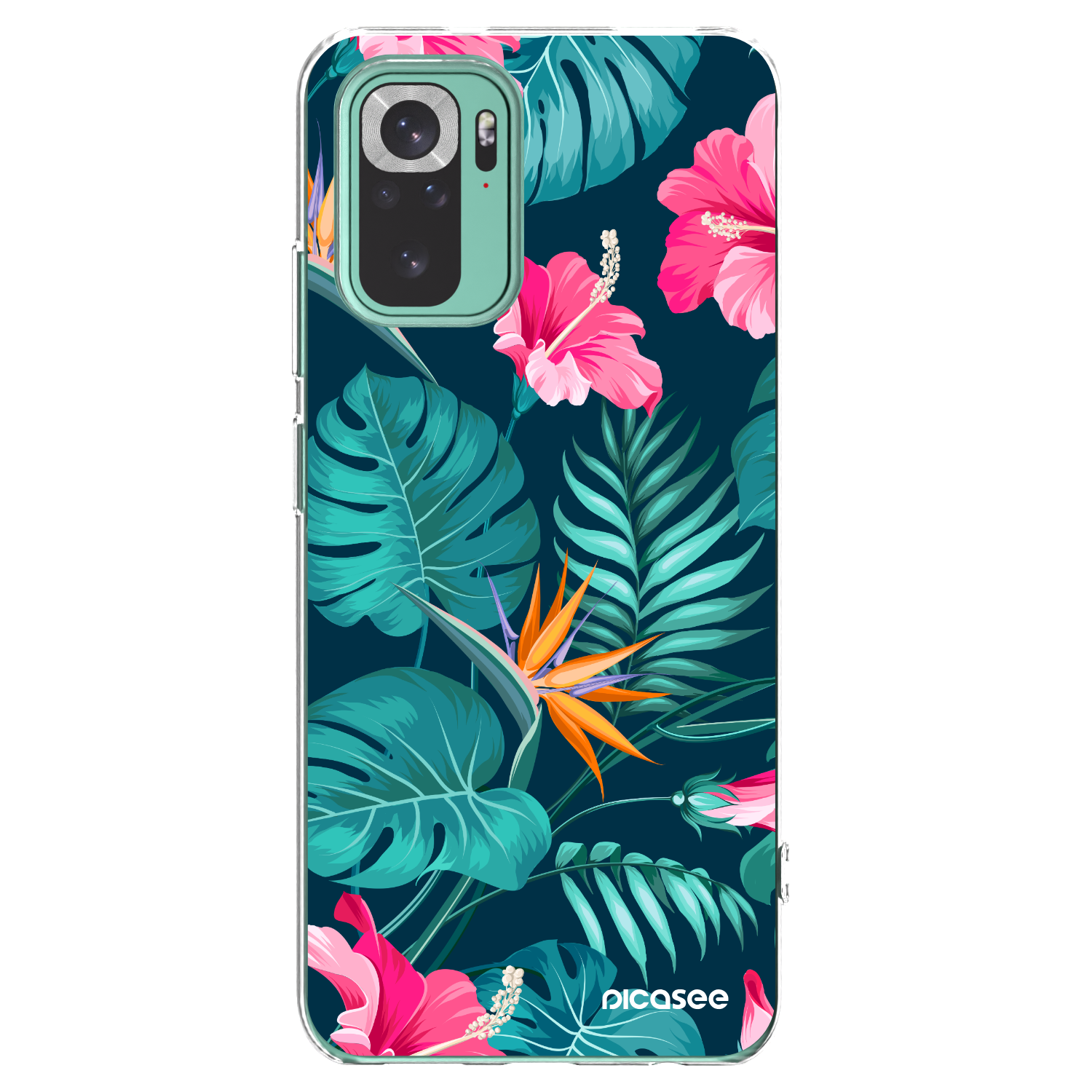 Picasee silikónový prehľadný obal pre Xiaomi Redmi Note 10 Pro - Pink Monstera