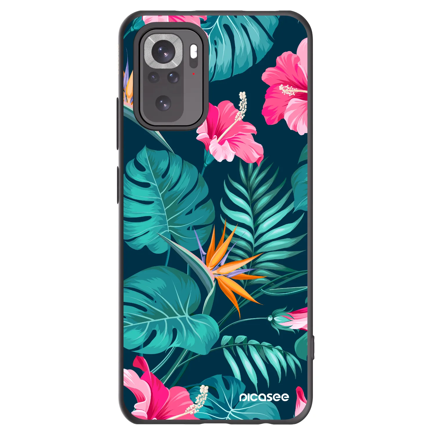 Picasee silikónový čierny obal pre Xiaomi Redmi Note 10S - Pink Monstera