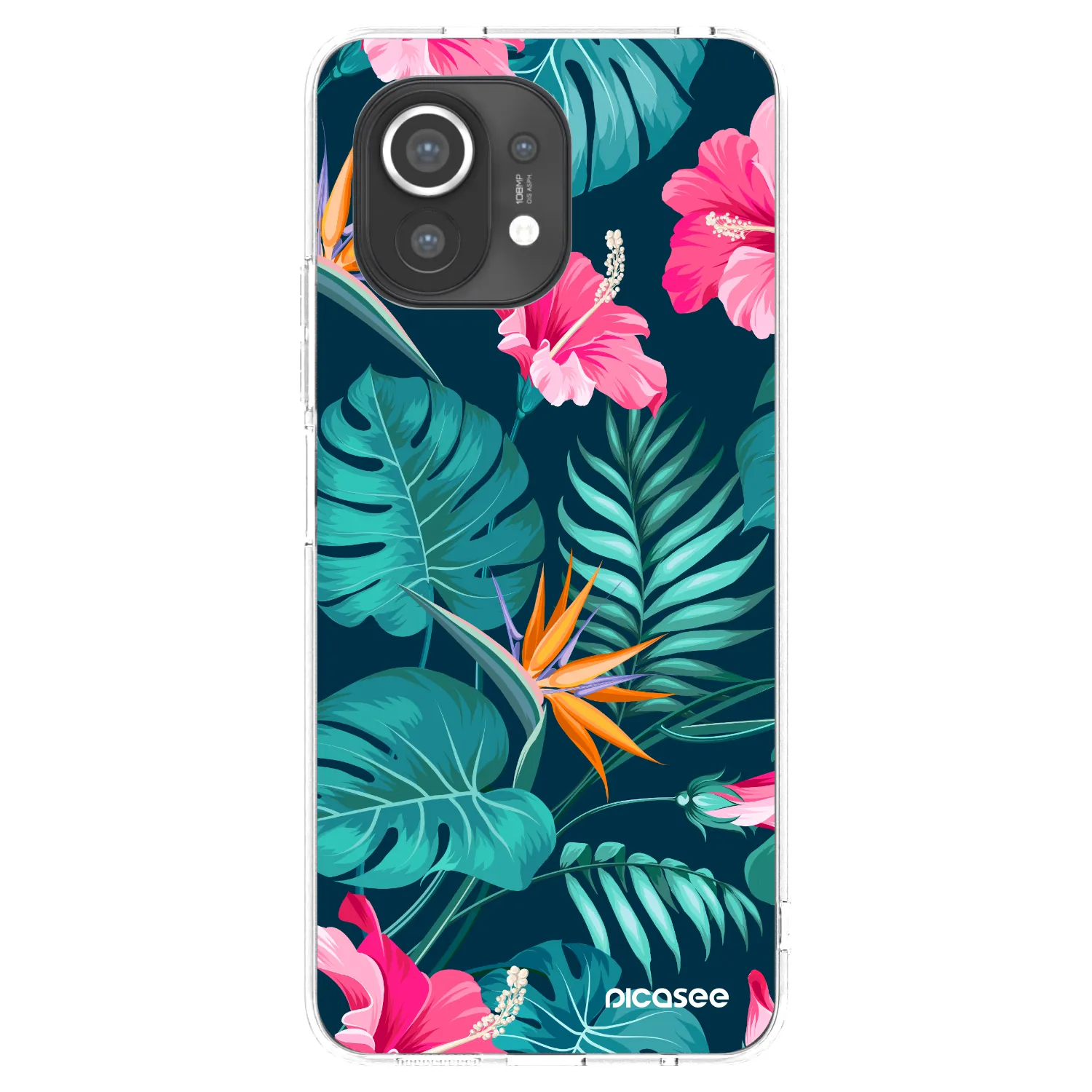 Picasee silikónový prehľadný obal pre Xiaomi Mi 11 - Pink Monstera