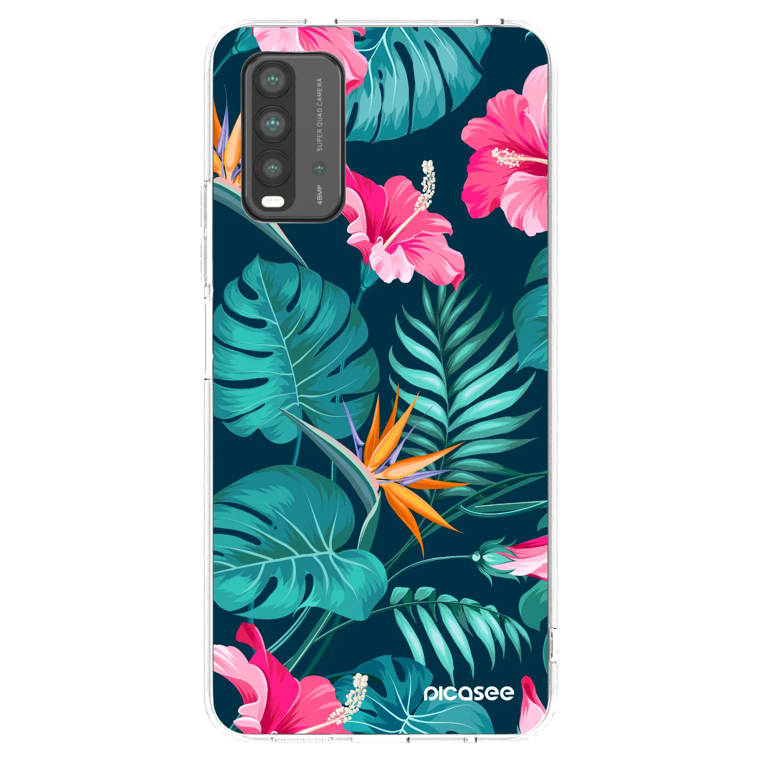 Picasee silikónový prehľadný obal pre Xiaomi Redmi 9T - Pink Monstera