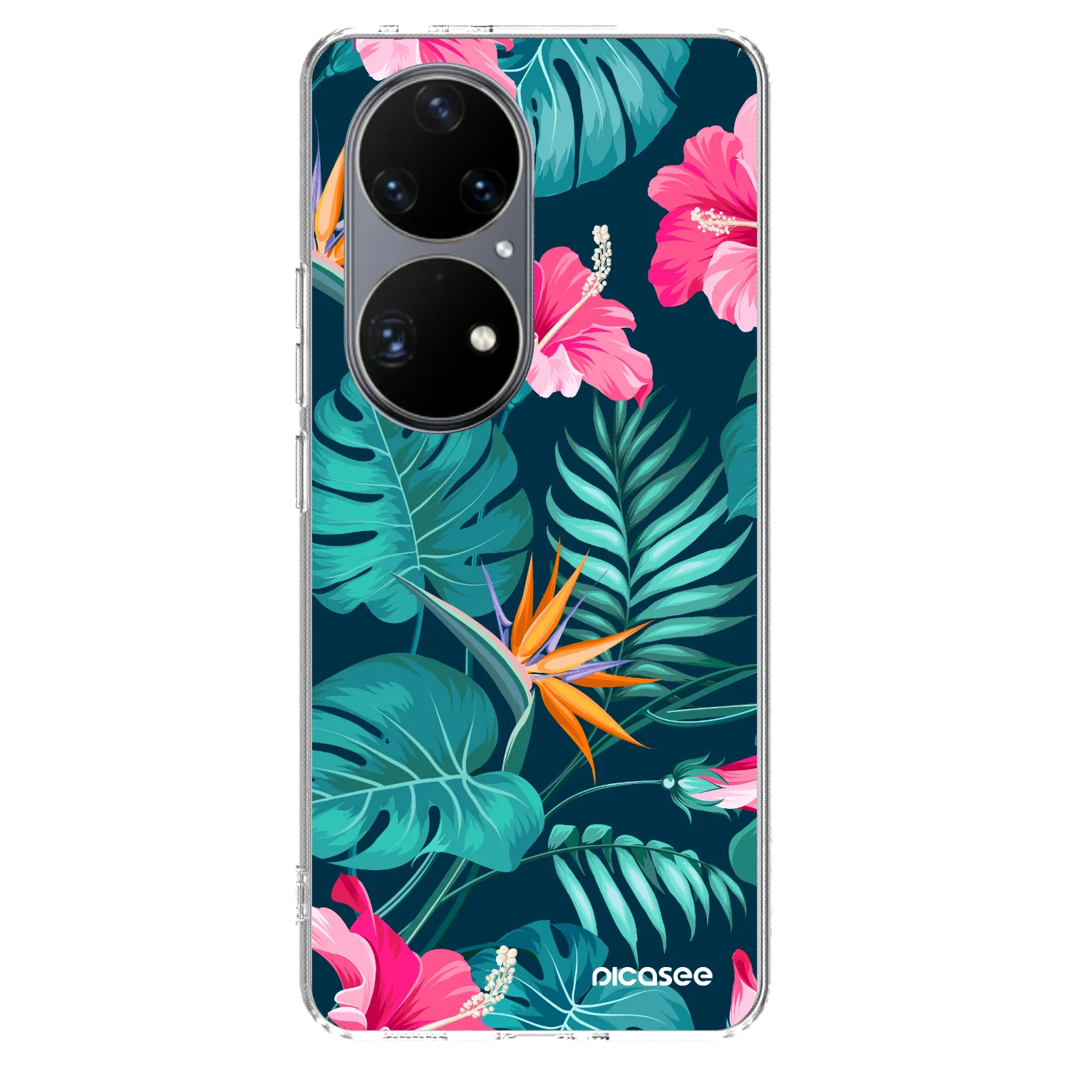 Picasee silikónový prehľadný obal pre Huawei P50 - Pink Monstera