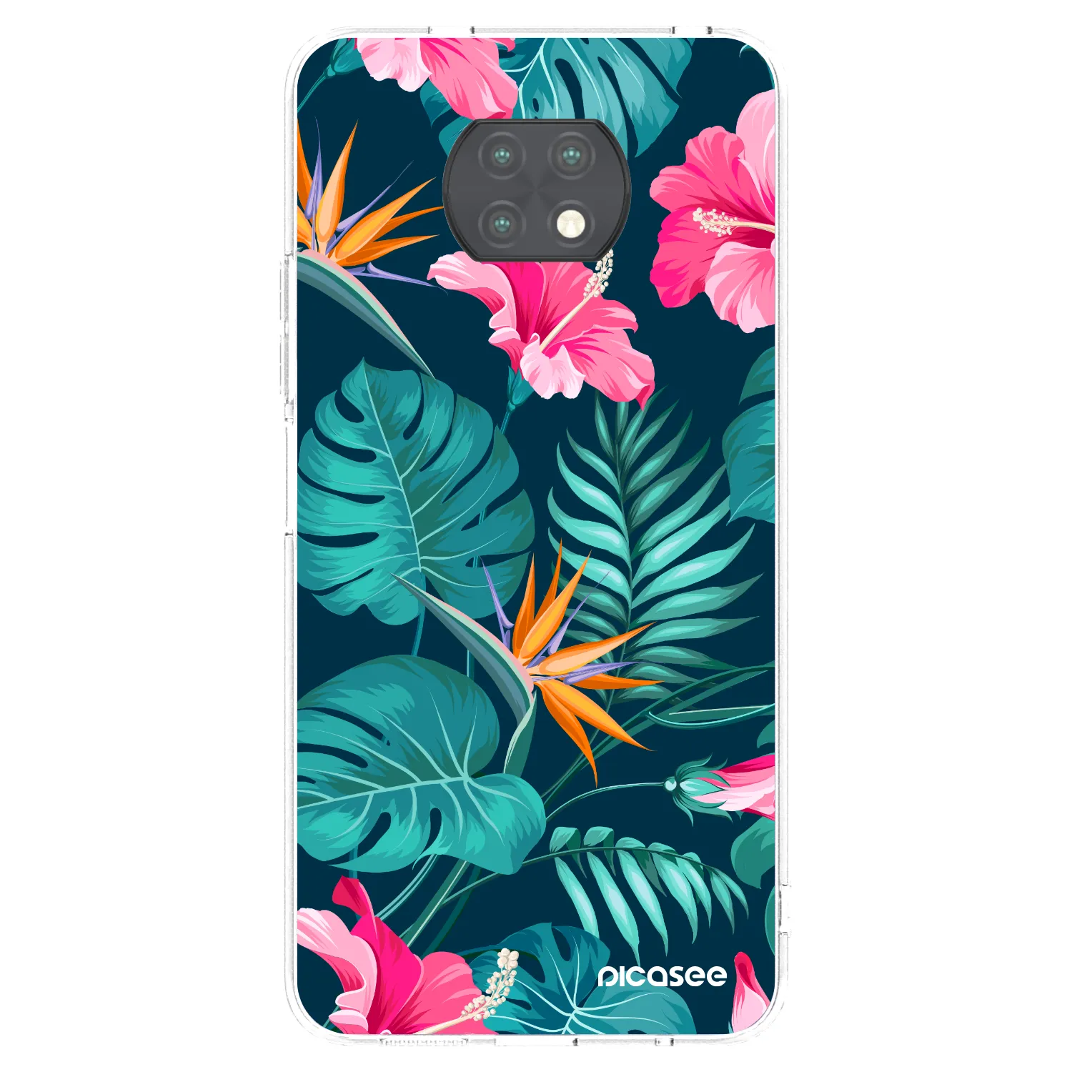 Silikónový prehľadný obal pre Xiaomi Redmi Note 9T - Pink Monstera
