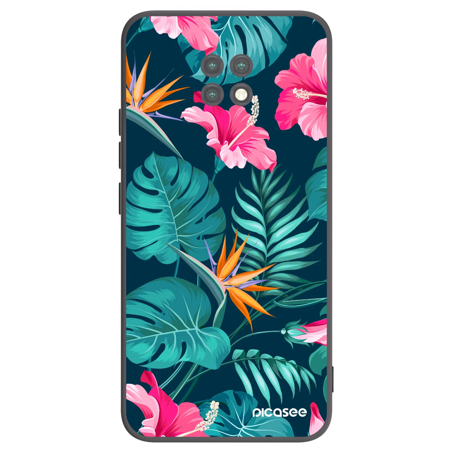 Picasee silikónový čierny obal pre Xiaomi Redmi Note 9T - Pink Monstera